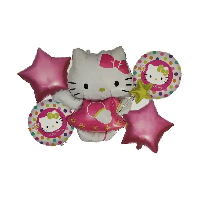 بادکنک فویلی طرح کیتی کد 085 مجموعه 5 عددی