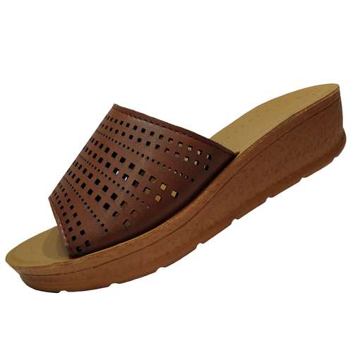 دمپایی زنانه مدل الناز کد A9 رنگ قهوه ای