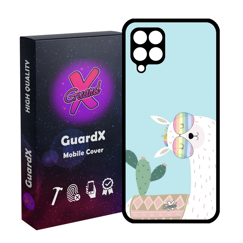 کاور گارد ایکس طرح لاما مدل Glass10644 مناسب برای گوشی موبایل سامسونگ Galaxy A12/M12/F12