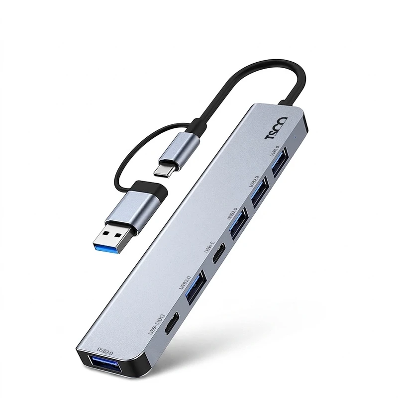 هاب USB هفت پورت تسکو تایپ سی مدل THU 1148
