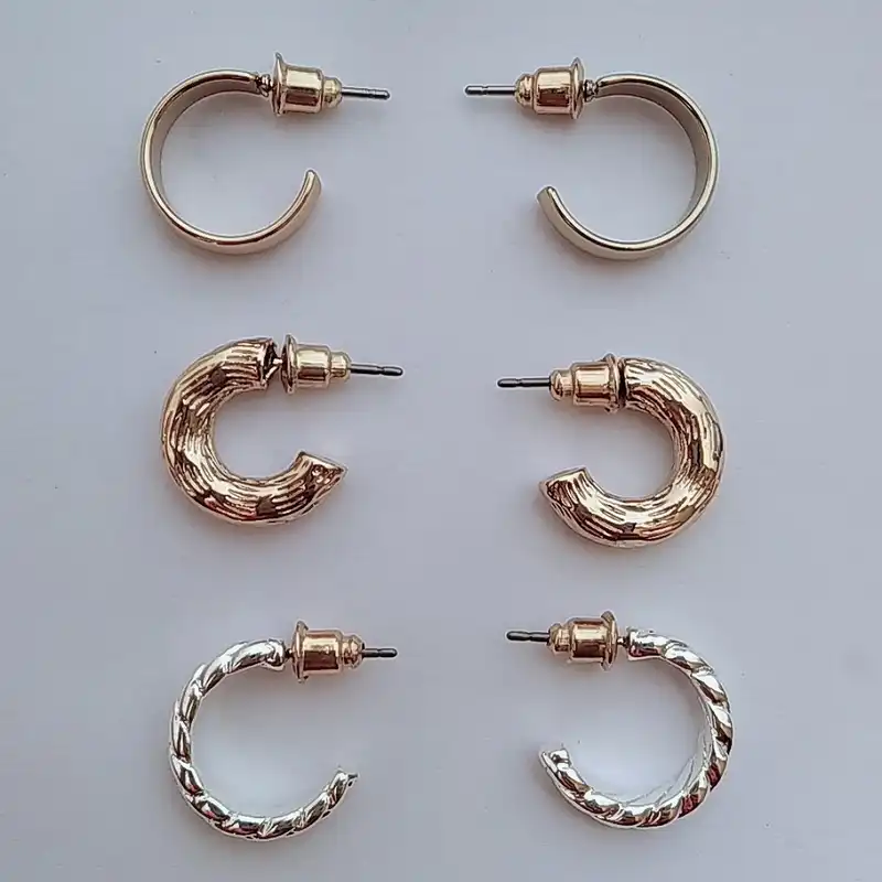 گوشواره زنانه مدل SB 005  مجموعه 3 عددی