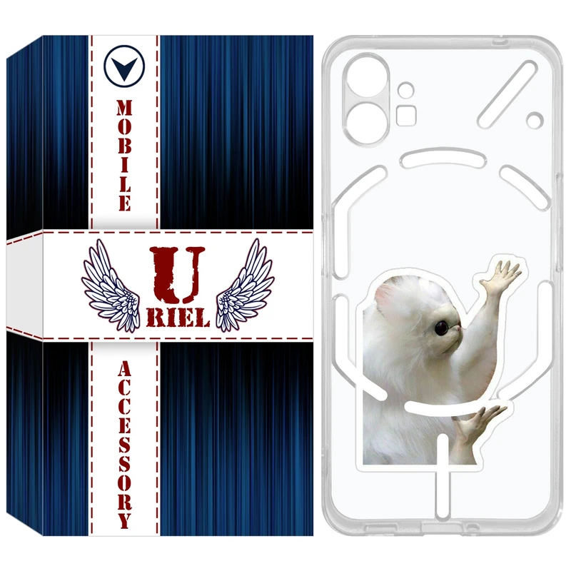 کاور یوریل مدل Clear کد 89 طرح میمون سفید مناسب برای گوشی موبایل ناتینگ فون Nothing Phone 1