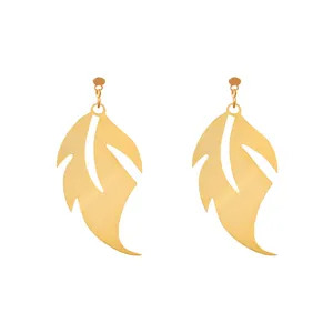 گوشواره طلا 18 عیار زنانه آمانژ مدل برگ کد D10188