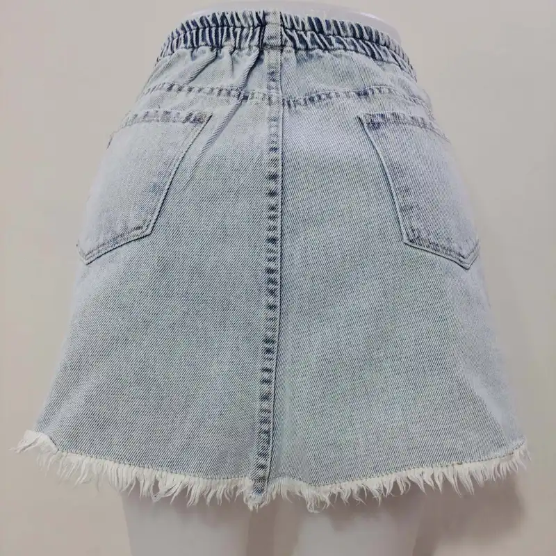 دامن خمره‌ای زنانه مدل جین پایین ریش کد 02