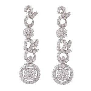 گوشواره طلا 18 عیار زنانه جواهری گاندی مدل 22916
