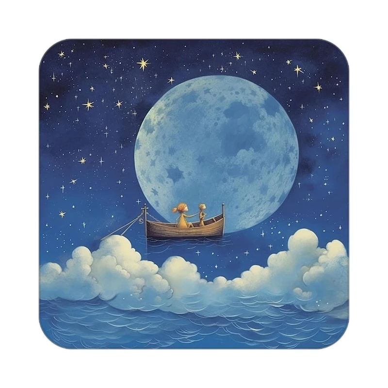 زیر لیوانی کاکتی طرح ماه و ستاره مدل mp53125