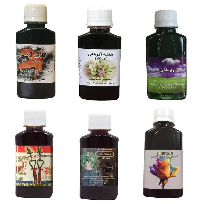 کود مایع کلات آهن و بنفشه آفریقایی و ریز مغذی و بامبو و گیاهان پتوس و گلدهی مدل life drop حجم 120 میلی لیتر