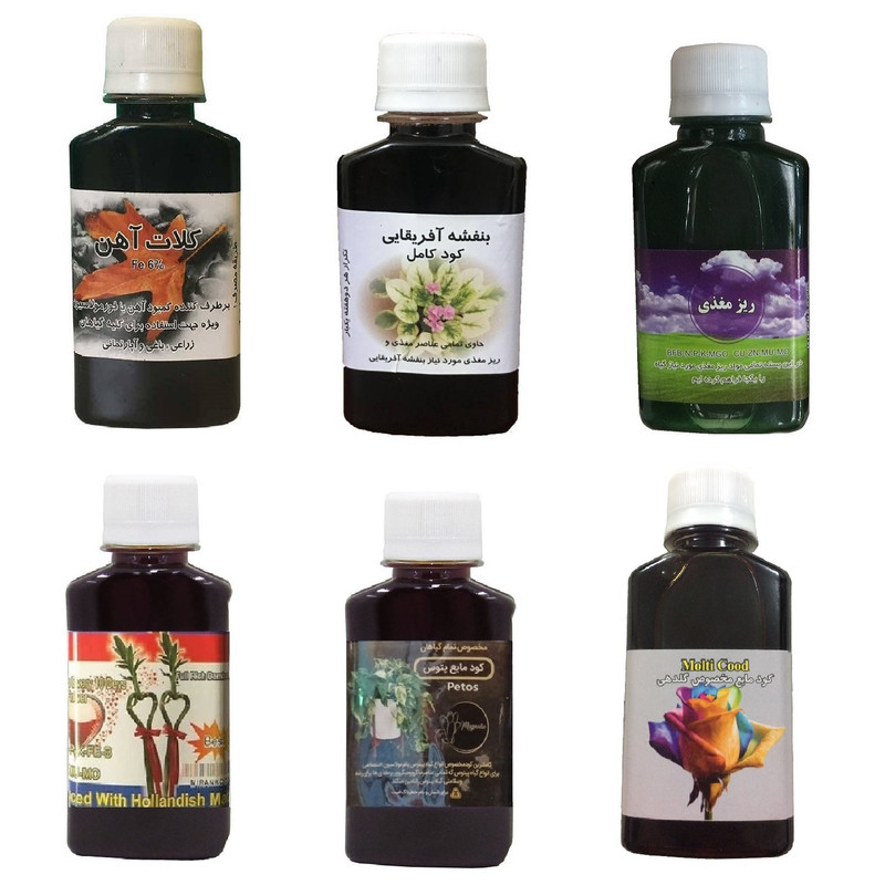 کود مایع کلات آهن و بنفشه آفریقایی و ریز مغذی و بامبو و گیاهان پتوس و گلدهی مدل life drop حجم 120 میلی لیتر