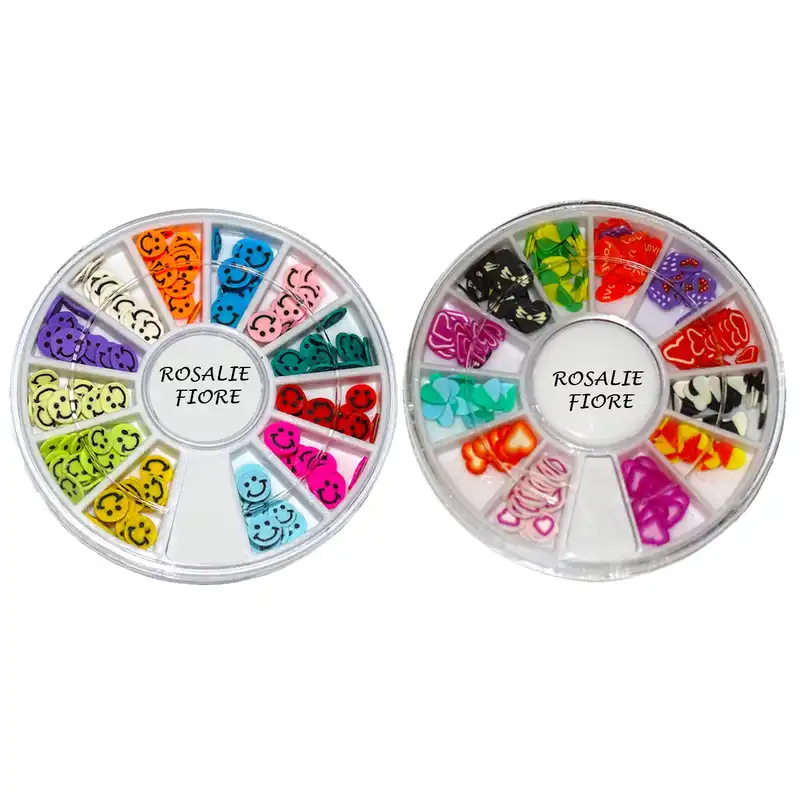 تزیین ناخن رزالی فیوره مدل ایموجی و قلبی مجموعه 2 عددی