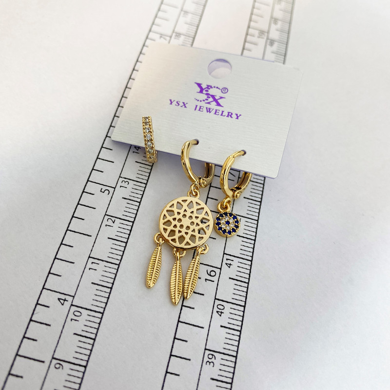 گوشواره زنانه وای اس ایکس مدل دریم کچر کد E3673 مجموعه 3 عددی گوشواره زنانه وای اس ایکس مدل دریم کچر کد E3673 مجموعه 3 عددی