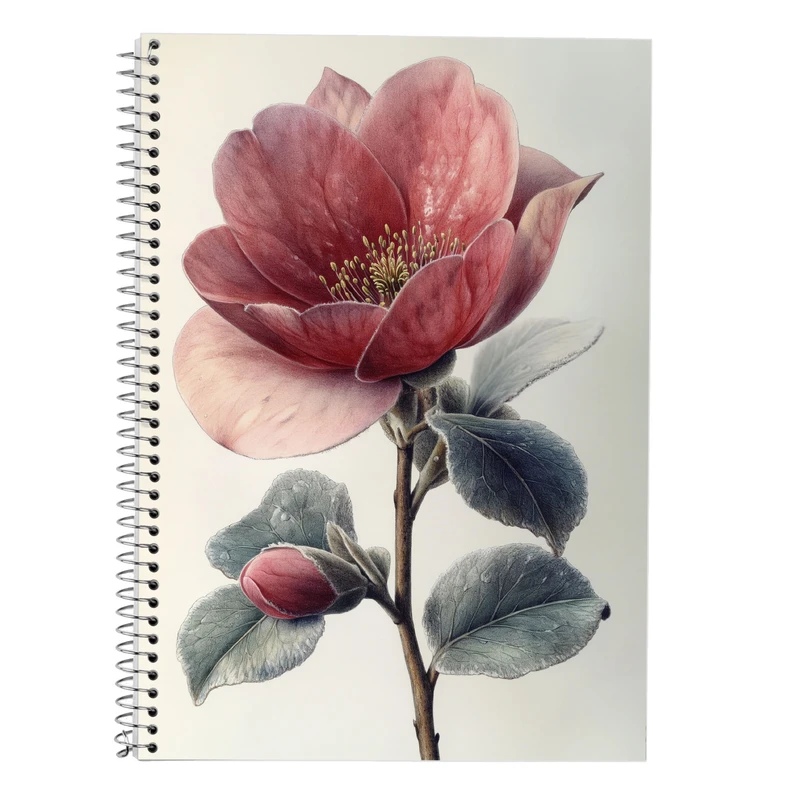 دفتر زبان 50 برگ مدوپد مدل سه خط طرح گل کد DF13927