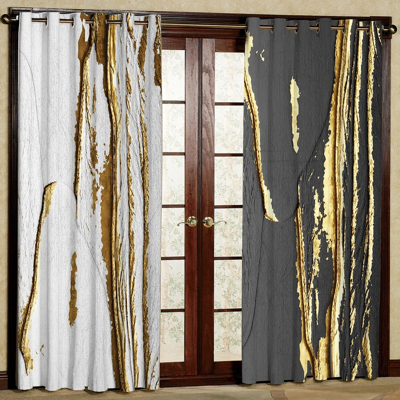  پرده بارمان دکور طرح سنگ مدل هازان پانچی کد 45-2144 W سایز 140x280 سانتی متر