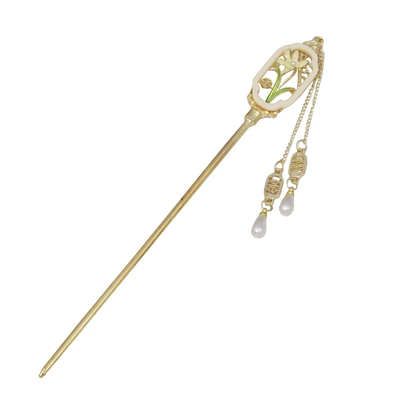 گیره مو زنانه مدل کانزاشی شکوفه آویز دار کد 3161