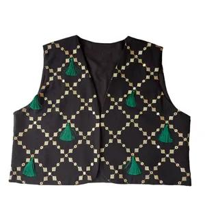 جلیقه رسمی زنانه مدل سوزندوزی طرحدار