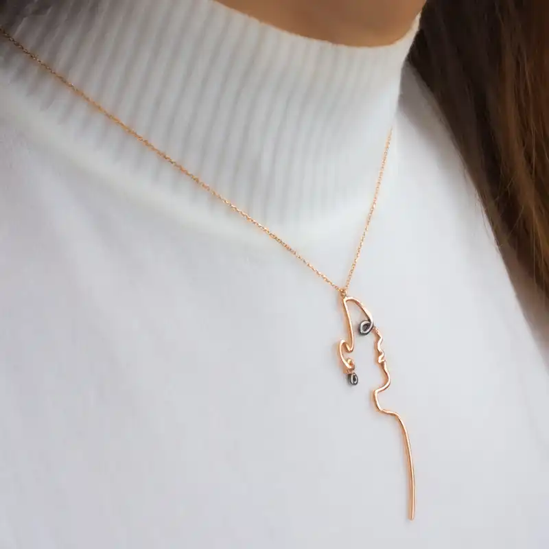 گردنبند طلا 18 عیار زنانه ترابی گالری مدل رخ