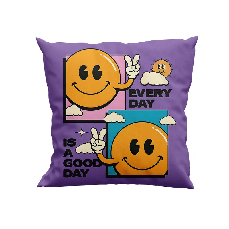 کوسن پاد آفرین سایز 30*30 سانتی متر مدل هر روز، روز خوبیه کد DKK1349