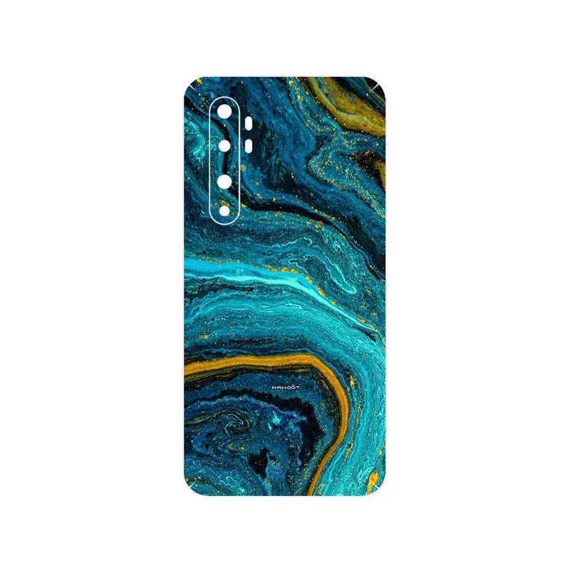 برچسب پوششی ماهوت مدل Turquoise marblewith golden streaks مناسب برای گوشی موبایل شیائومی Mi Note 10 Lite
