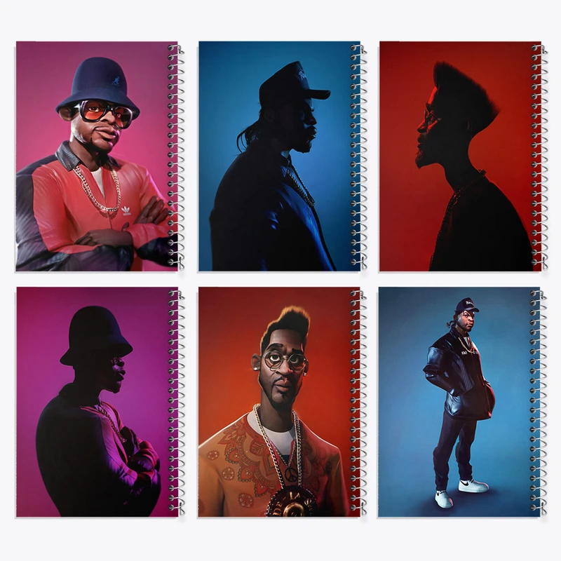 دفتر مشق 100 برگ خندالو طرح رپر خارجی کد 926 مجموعه 6 عددی