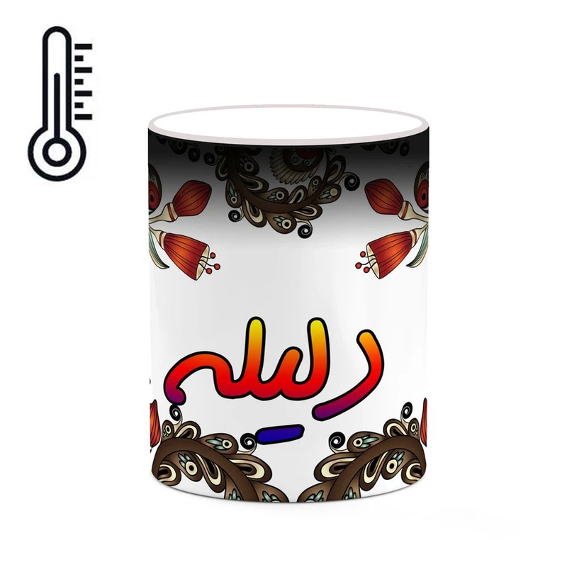 ماگ حرارتی کاکتی مدل اسم دلیله طرح سنتی گل و بته کد mgh45049
