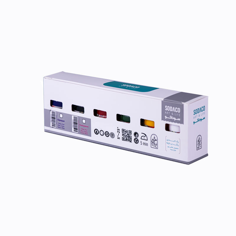 رنگ پارچه سوداکو مدل اوپک ساده حجم 30 میلی لیتر بسته 6 عددی