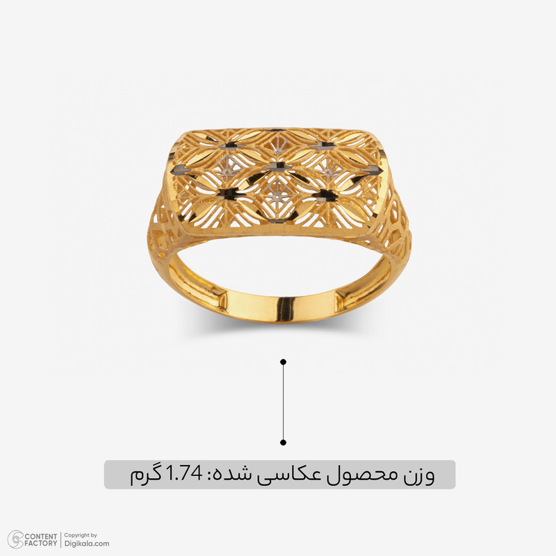 انگشتر طلا 18 عیار زنانه طلای مستجابی مدل آوا کد 3  - 6