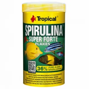 غذای ماهی تروپیکال مدل spirulina 36% super forte flake وزن 50 گرم