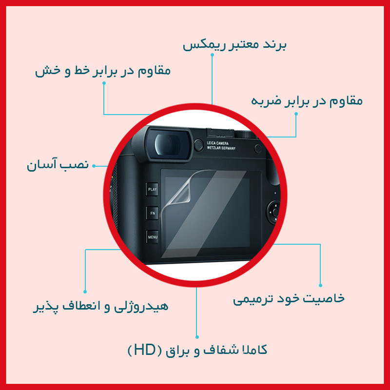 محافظ صفحه نمایش دوربین ریمکس مدل HyGEL مناسب برای دوربین فیلم برداری گوپرو Hero 9 Black بسته 6 عددی