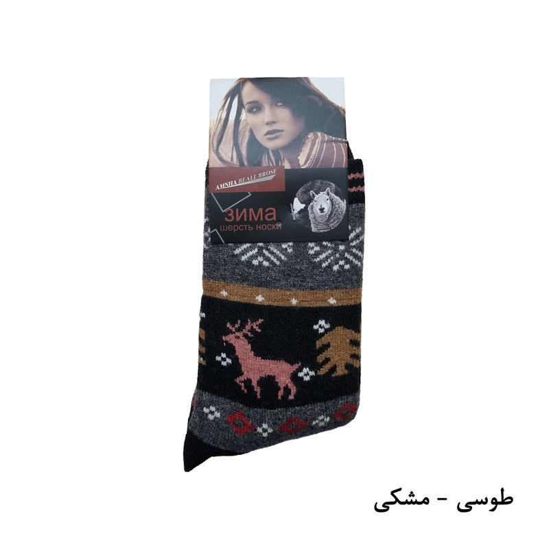 جوراب ساق بلند زنانه مدل پشمی و حوله ای