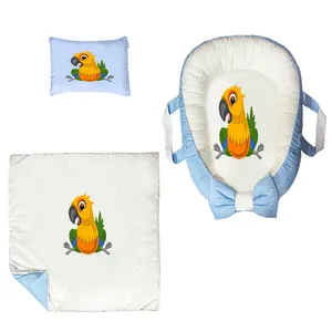 سرویس خواب سه تکه نوزاد ناریکو مدل گارد محافظ دار طرح پرنده کد 080