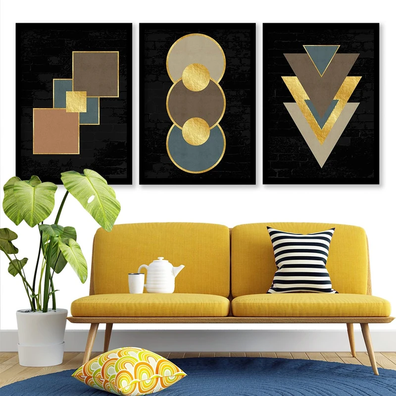 تابلو صبا طرح مدل دکوراتیو مدرن کد 194 مجموعه 3 عددی