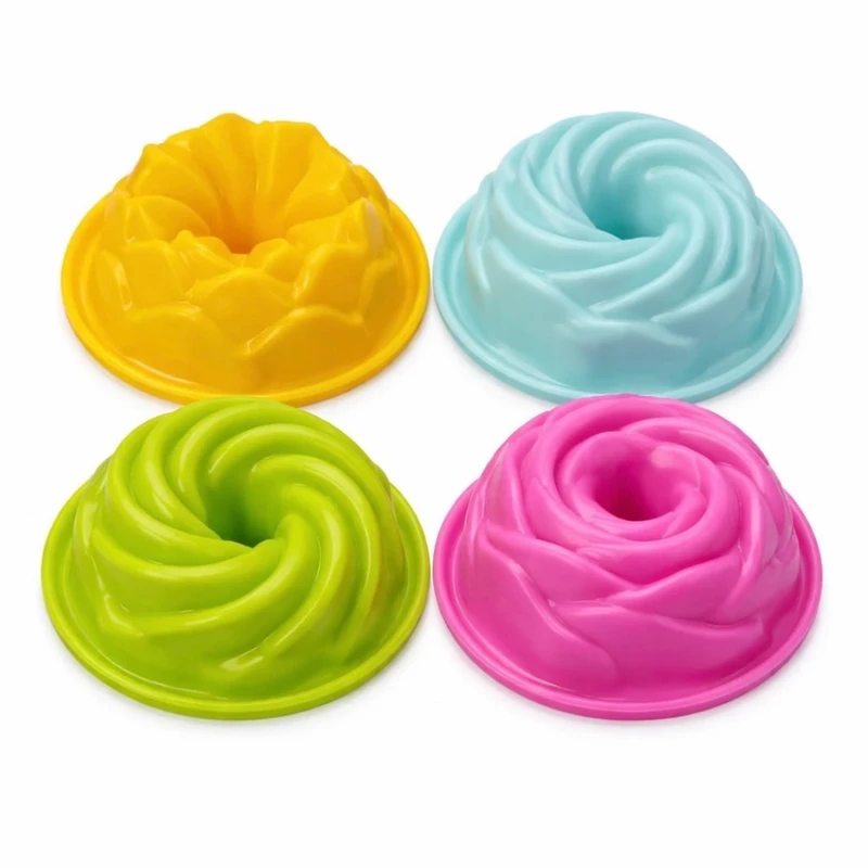 قالب ژله پلاستیک مدل گل رز بسته 4 عددی