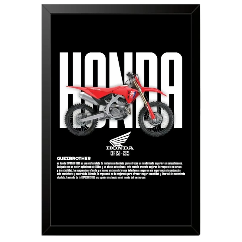 تابلو بکلیت طرح موتور سنگین هوندا Honda CRF250R مدل b-po1704  فریم مشکی