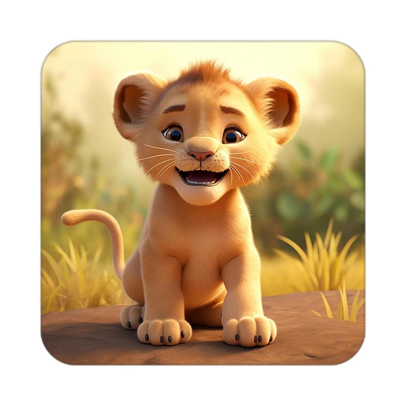 زیر لیوانی کاکتی طرح شیر مدل mp22800