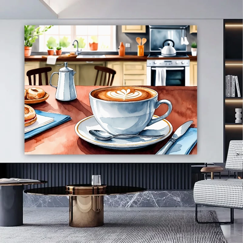 تابلو بوم طرح مخمل میز صبحانه مدل لته خوشمزه کد BK24579