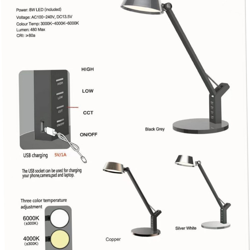 چراغ مطالعه سیلورلایت مدل 1855