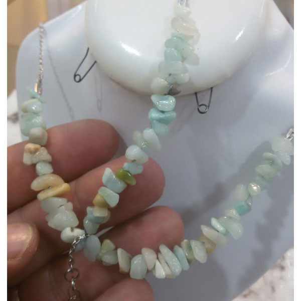 نیم ست زنانه مدل سنگ طبیعی آماازونیت