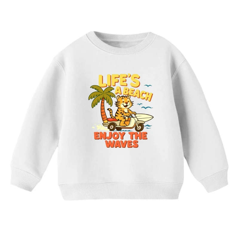 سویشرت بچگانه مدل ببر موج سوار  