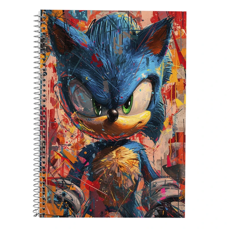 دفتر زبان 50 برگ مدوپد مدل سه خط طرح سونیک sonic کد DF13433