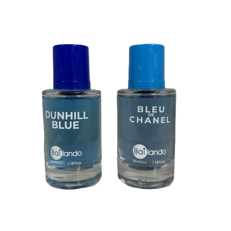 عطر جیبی مردانه بایلندو مدل دانهیل دیزایر بلو با رایحه خنک و دریایی حجم 35 میلی‌لیتر به همراه عطر جیبی مردانه بایلندو مدل بلوشانل با رایحه خنک و مرکباتی حجم 35 میلی‌لیتر