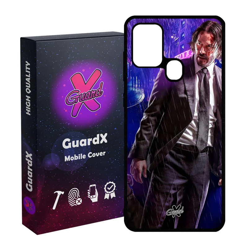 کاور گارد ایکس طرح John Wick مدل Glass10124 مناسب برای گوشی موبایل سامسونگ Galaxy A21s