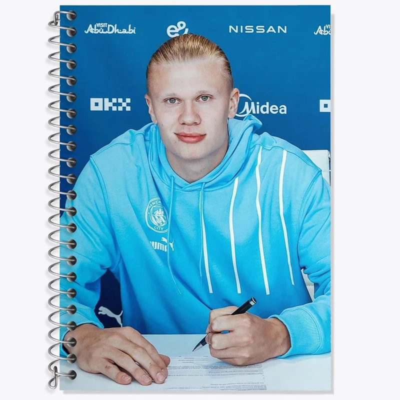 دفتر زبان 50 برگ خندالو مدل سه خط طرح ارلینگ هالند Erling Haaland کد 28614