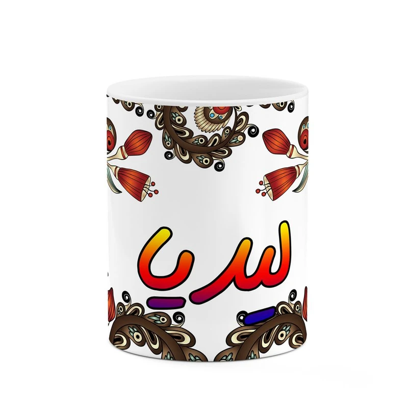 ماگ کاکتی مدل اسم لیدیا طرح سنتی گل و بته کد mgh46922