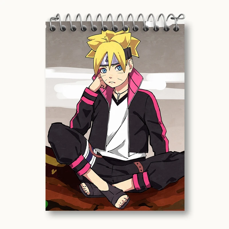 دفتر یادداشت 50 برگ خندالو مدل بوروتو اوزوماکی انیمه بوروتو Boruto کد 15716