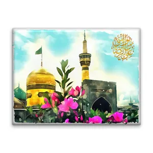 کاشی اطلس آبی طرح گنبد و گلدسته علی بن موسی رضا  مدل T5057