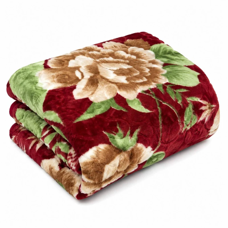پتو 2 نفره گلبافت مدل برتر گلدار گل برجسته سایز 240x220 سانتی‌متر
