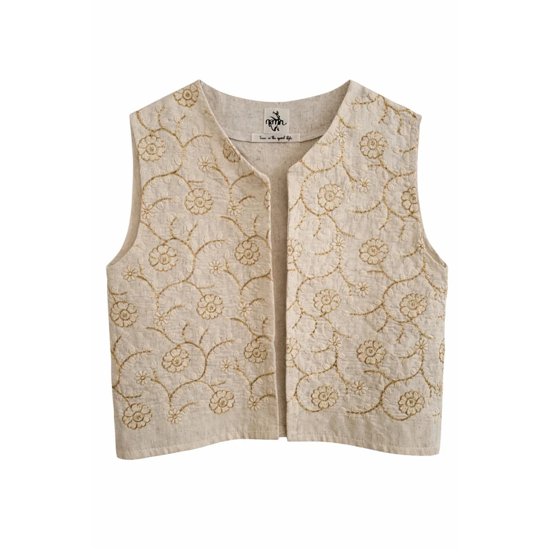 جلیقه رسمی زنانه مدل گل همیشه بهار