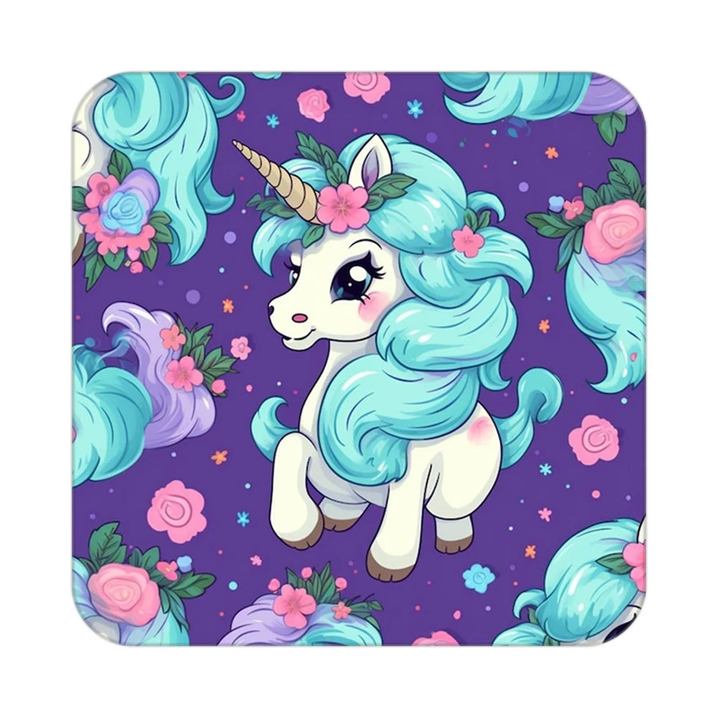 زیر لیوانی کاکتی طرح اسب تک شاخ و یونیکورن مدل mp31889