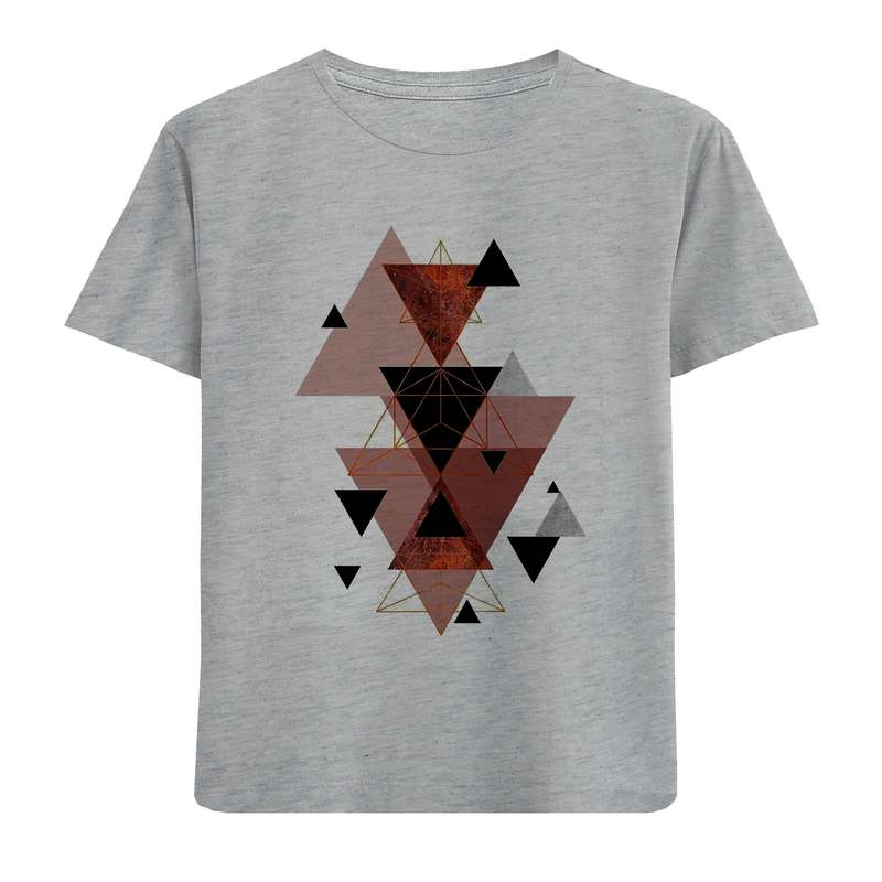 تی شرت آستین کوتاه بچگانه مدل مثلث انتزاعی F825