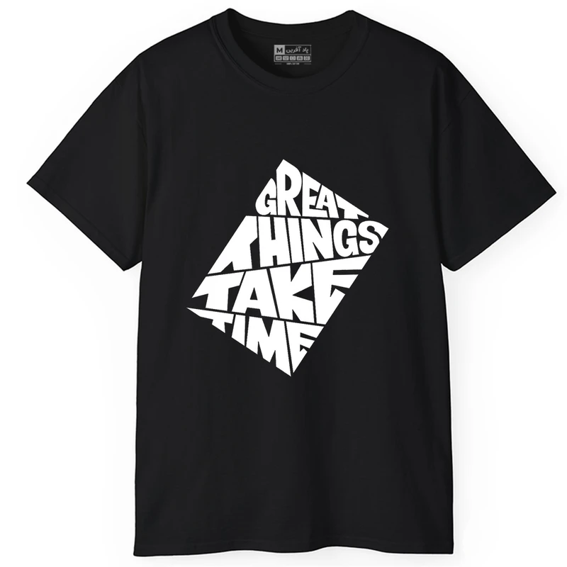 تی‌شرت آستین کوتاه مردانه پاد آفرین مدل نوشته انگلیسی کد 002