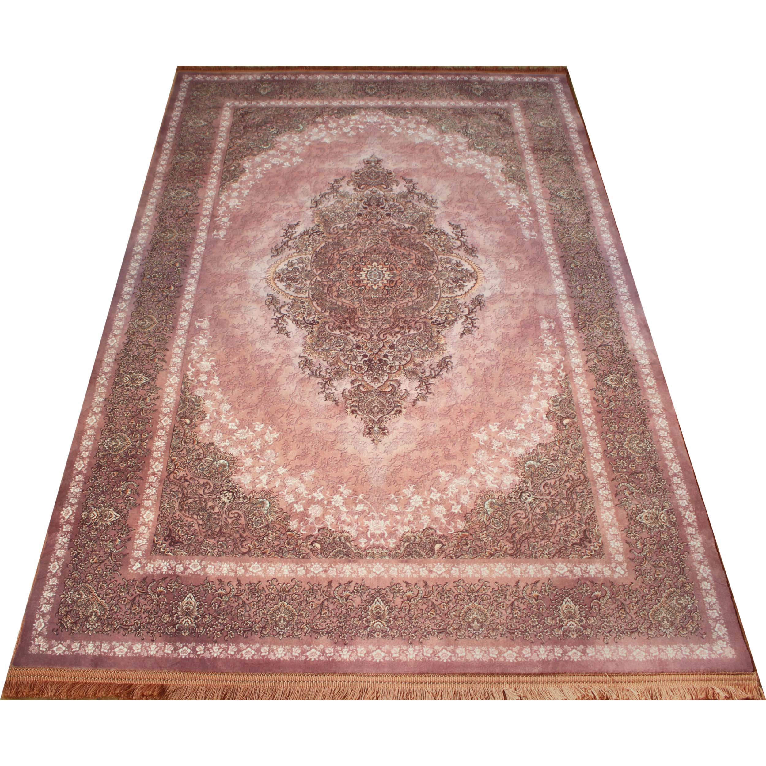 فرش ماشینی طرح مورگانیت زمینه صورتی